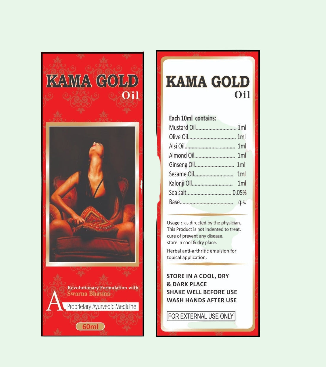 GenOne Kama Gold Oil for Nerves Strength Massage Oil (60 ml Roll on Pack)