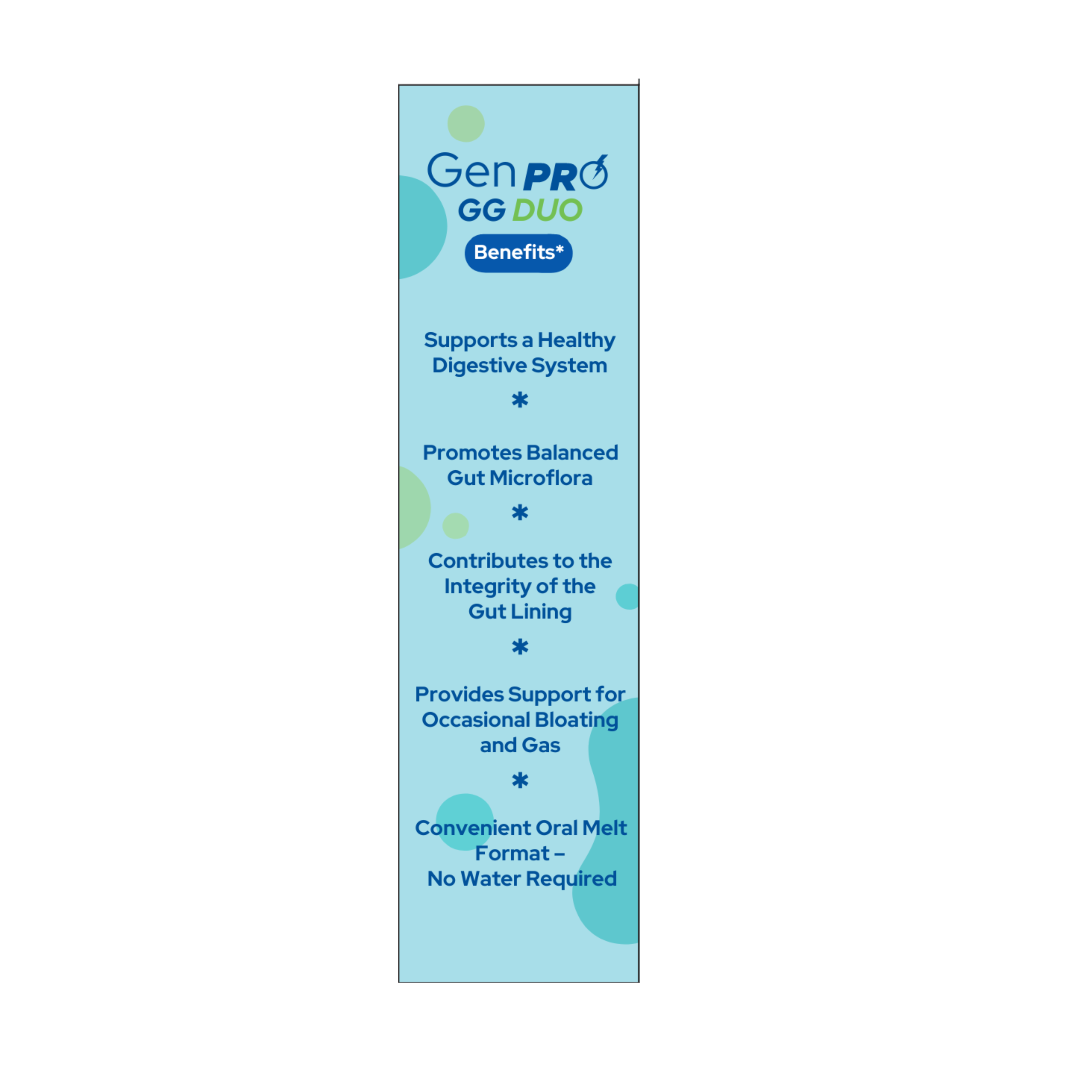 GenPro GG Duo Probiotic Mouth Melt Sachets for Bloating and Gut Health | Lactobacillus rhamnosus GG & Saccharomyces boulardii | 15 Sachets